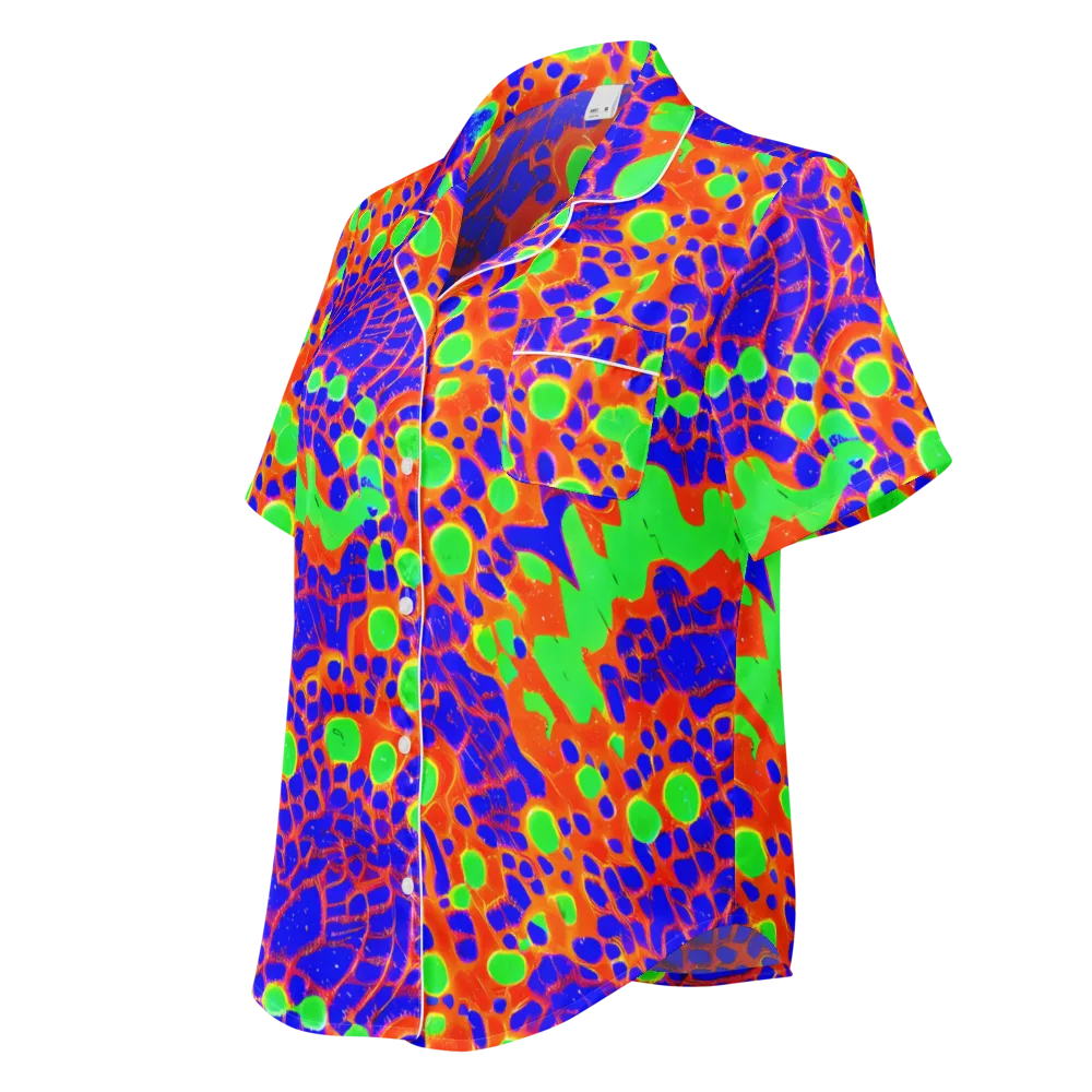 Solar Shock on Women's Short Sleeve Pajama Top — Left Front