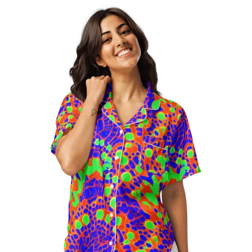 Solar Shock on a Women's Short Sleeve Pajama Top