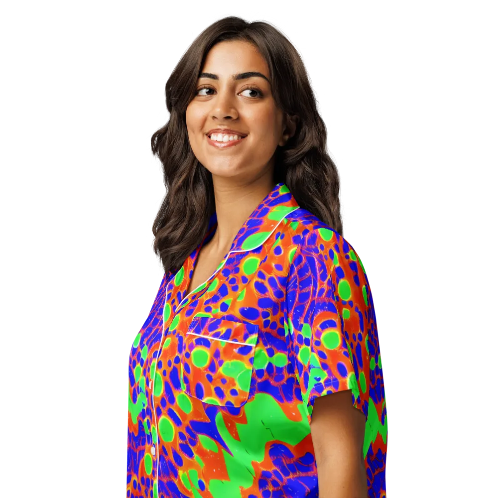 Solar Shock on Women's Short Sleeve Pajama Top — Left Front
