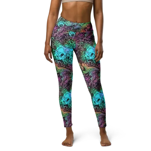 Aqua Maelstrom on a Yoga Leggings