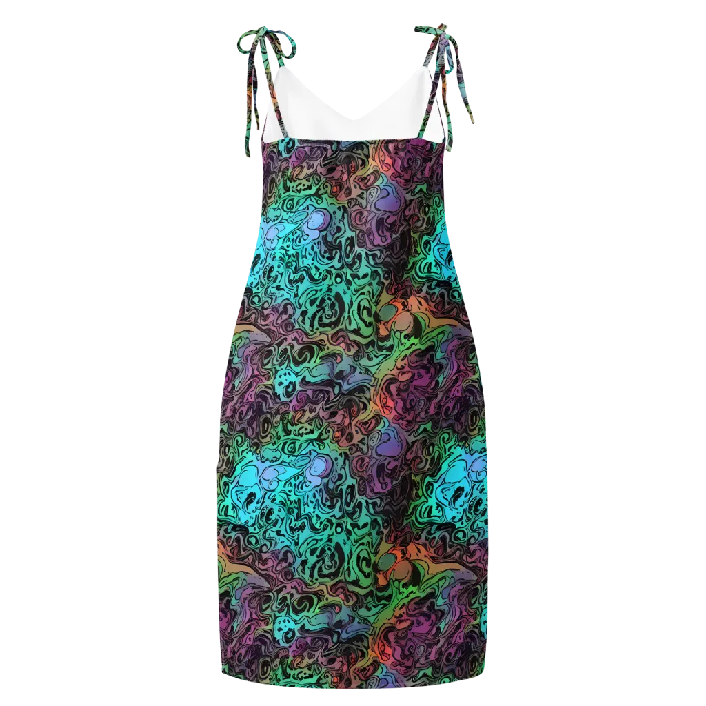 Aqua Maelstrom on Slip Dress — Back