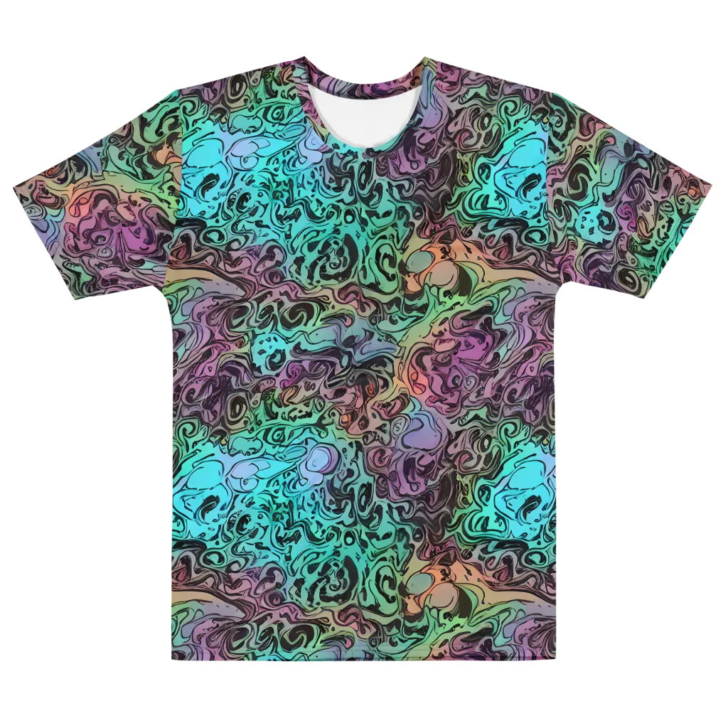 Aqua Maelstrom on Men's Cotton Crew Neck T-Shirt — Front