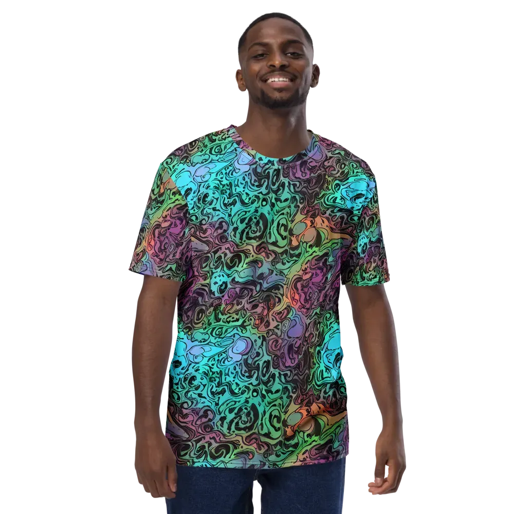 Aqua Maelstrom on Men's Crew Neck T-Shirt — Front