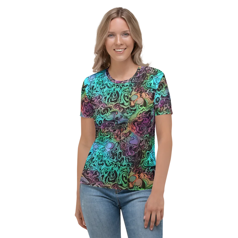 Aqua Maelstrom on Women's Crew Neck T-Shirt — Front