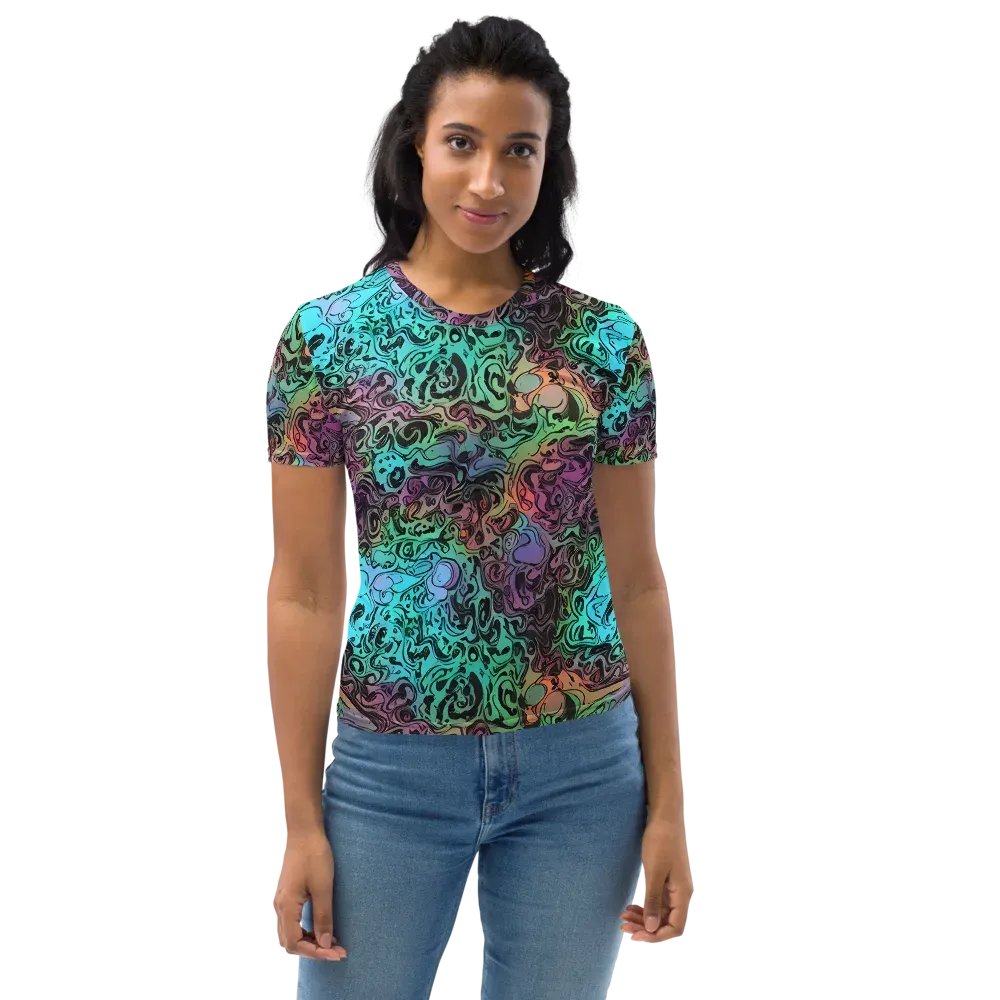 Aqua Maelstrom on Women's Crew Neck T-Shirt — Front