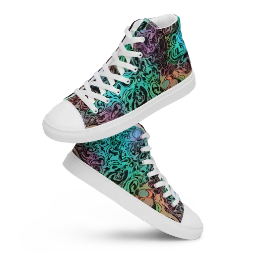 Aqua Maelstrom on a Women's High Top Canvas Shoes