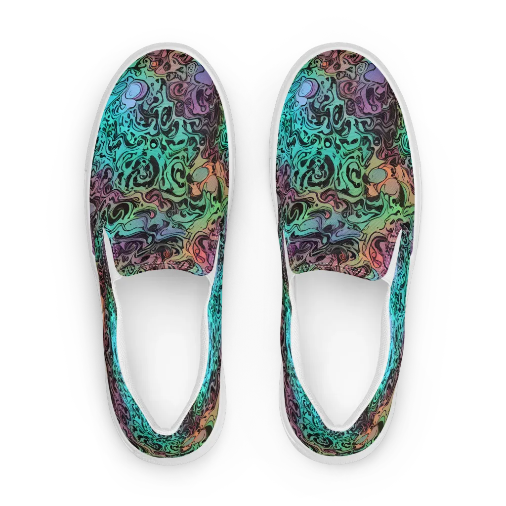 Aqua Maelstrom on Men's Slip-On Canvas Shoes — Front