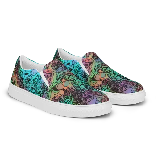 Aqua Maelstrom on a Men's Slip-On Canvas Shoes
