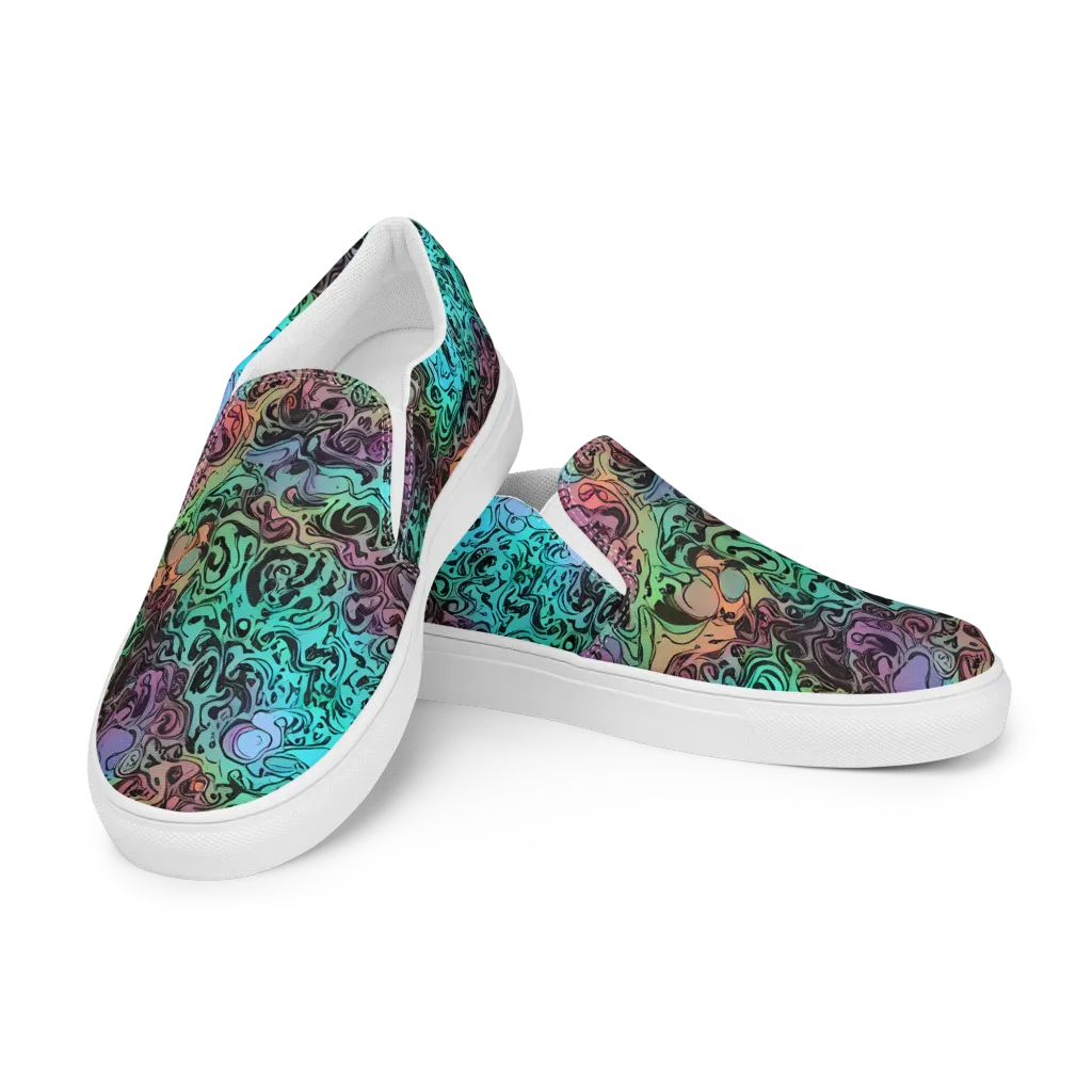 Aqua Maelstrom on Men's Slip-On Canvas Shoes — Left Front