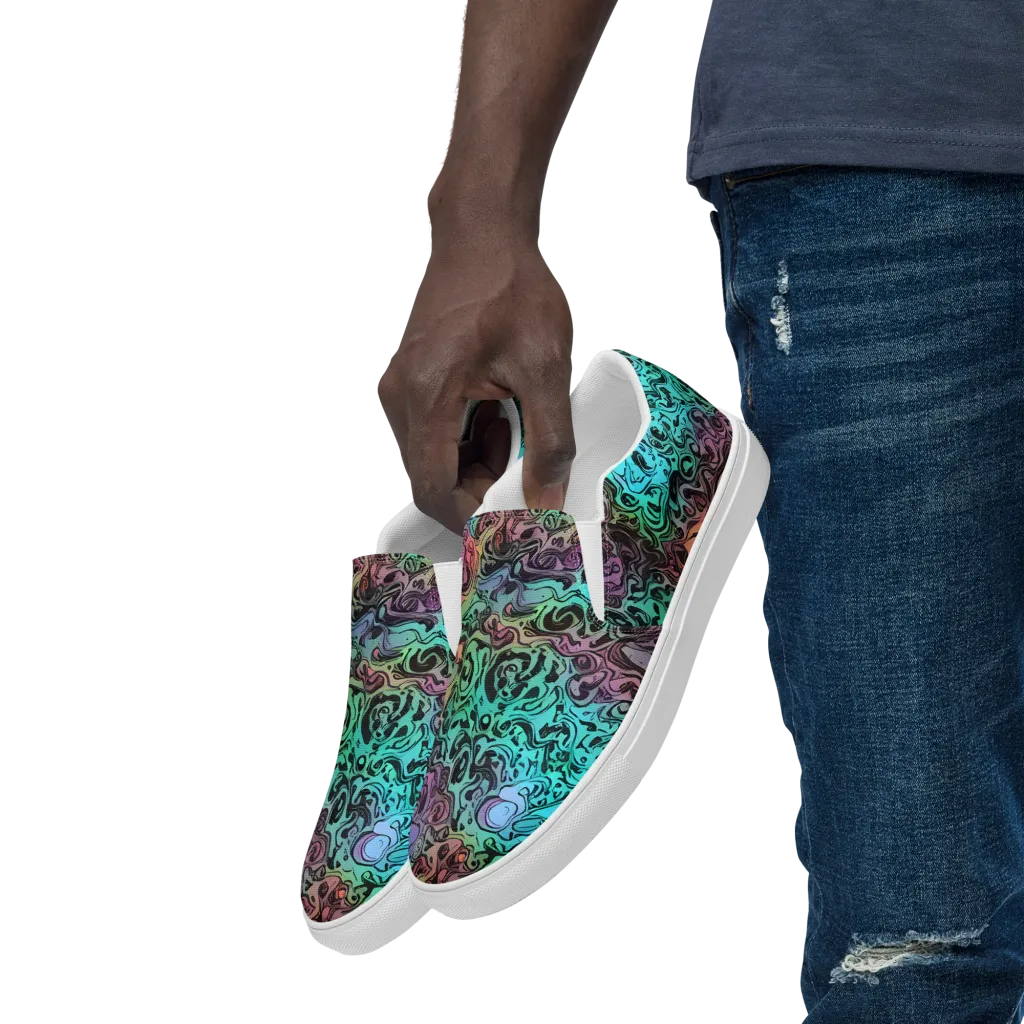 Aqua Maelstrom on Men's Slip-On Canvas Shoes — Left Front