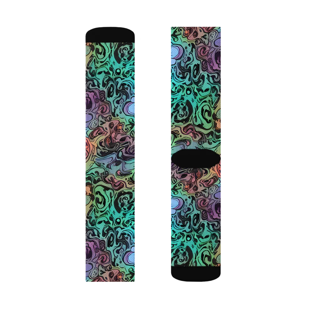 Aqua Maelstrom on Socks — Right Sock