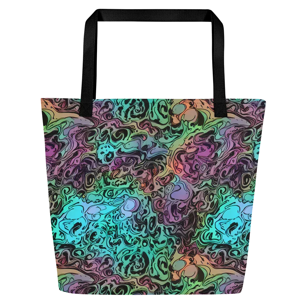 Aqua Maelstrom on Large Tote Bag W/ Pocket — Front
