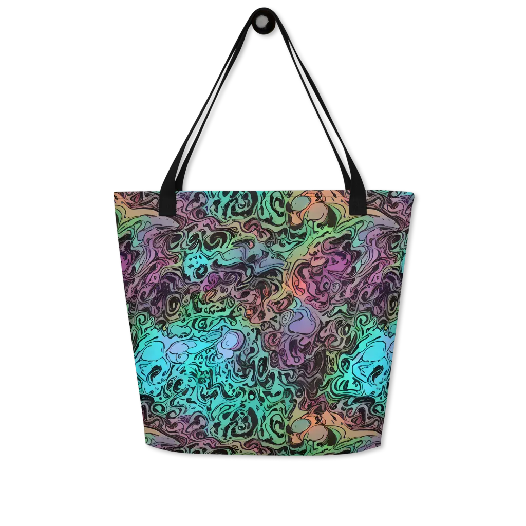 Aqua Maelstrom on Large Tote Bag W/ Pocket — Front