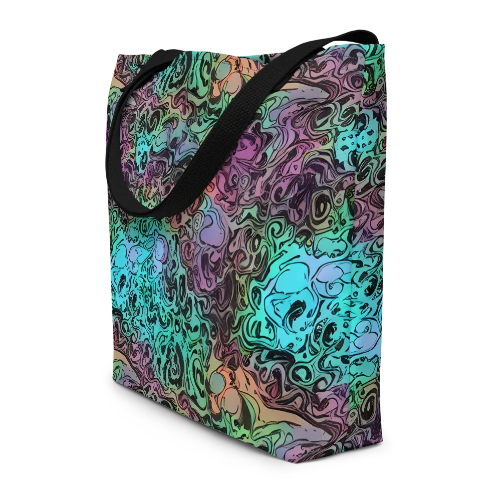 Aqua Maelstrom on Large Tote Bag W/ Pocket — Front