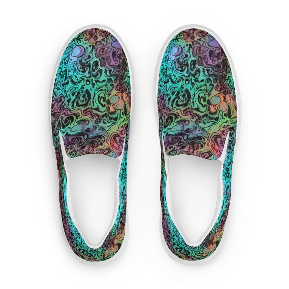 Aqua Maelstrom on Women's Slip-On Canvas Shoes — Front