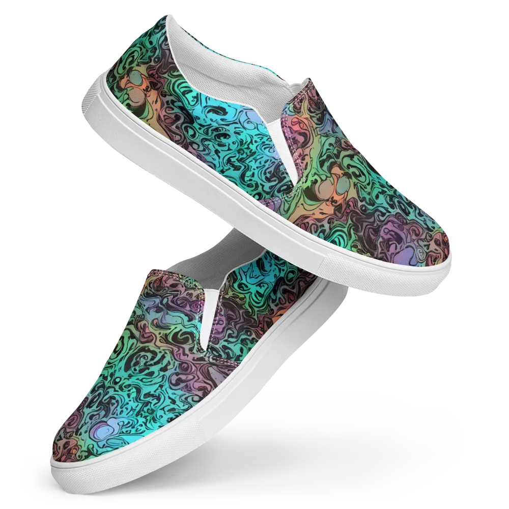 Aqua Maelstrom on Women's Slip-On Canvas Shoes — Front