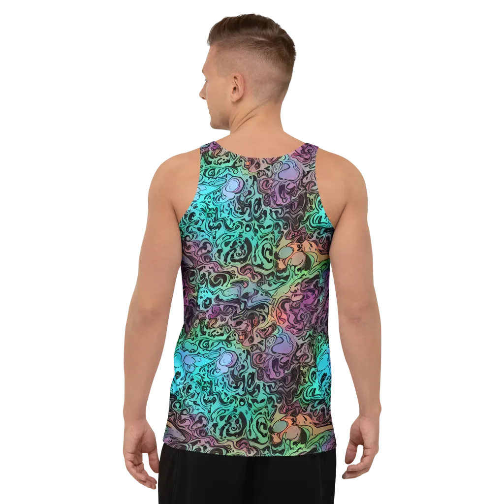 Aqua Maelstrom on Men's Tank Top — Back