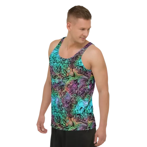 Aqua Maelstrom on a Men's Tank Top