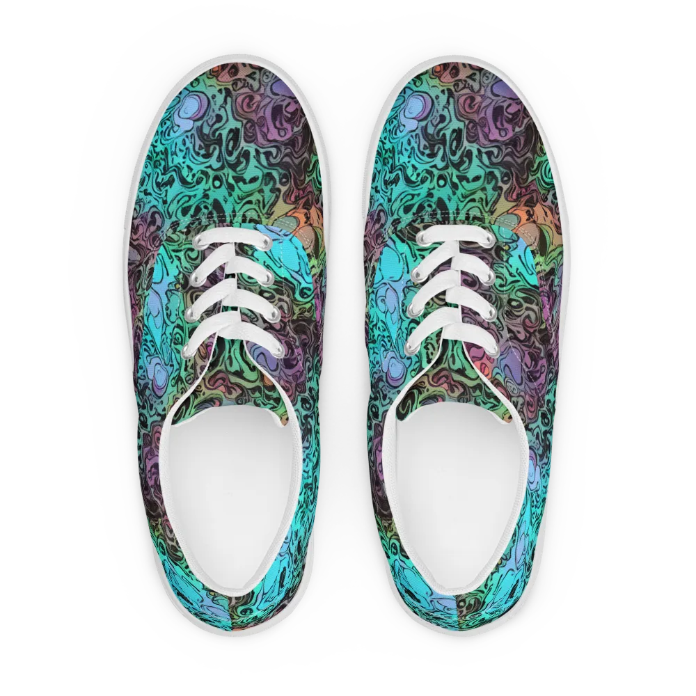 Aqua Maelstrom on Men's Lace-Up Canvas Shoes — Front