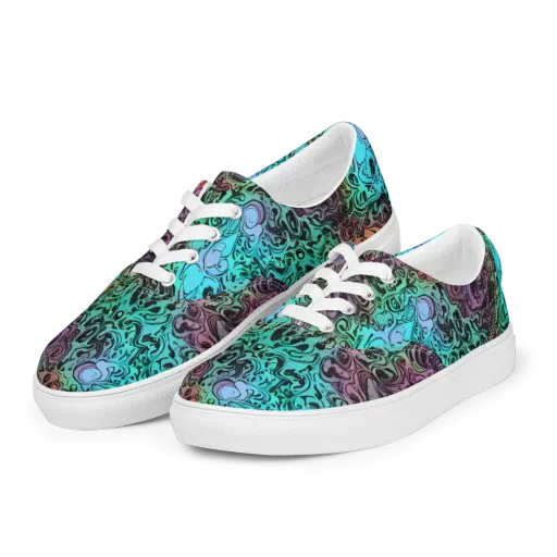 Aqua Maelstrom on a Men's Lace-Up Canvas Shoes