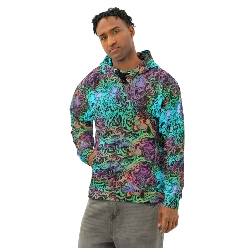 Aqua Maelstrom on a Cotton Hoodie
