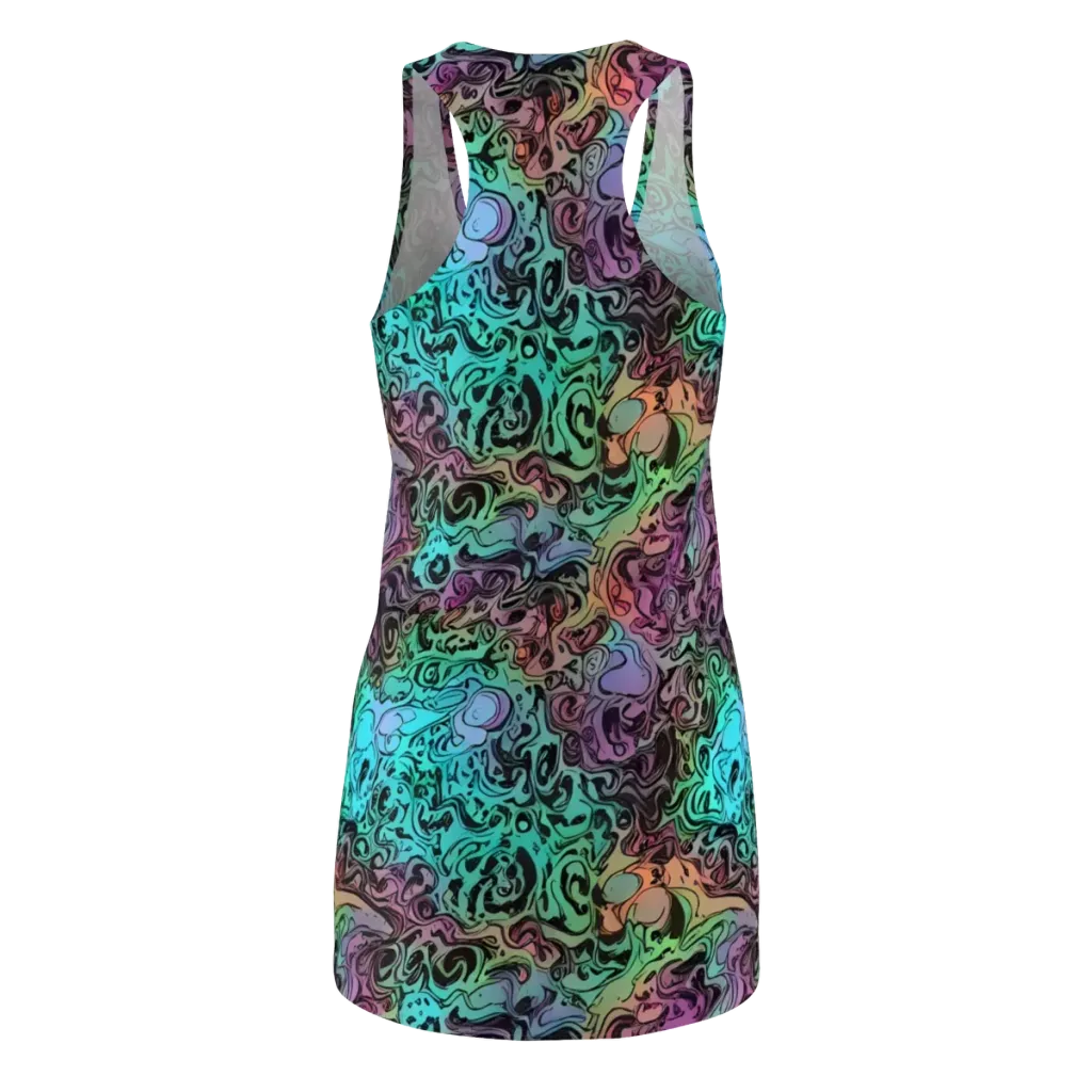 Aqua Maelstrom on Racerback Dress — Back