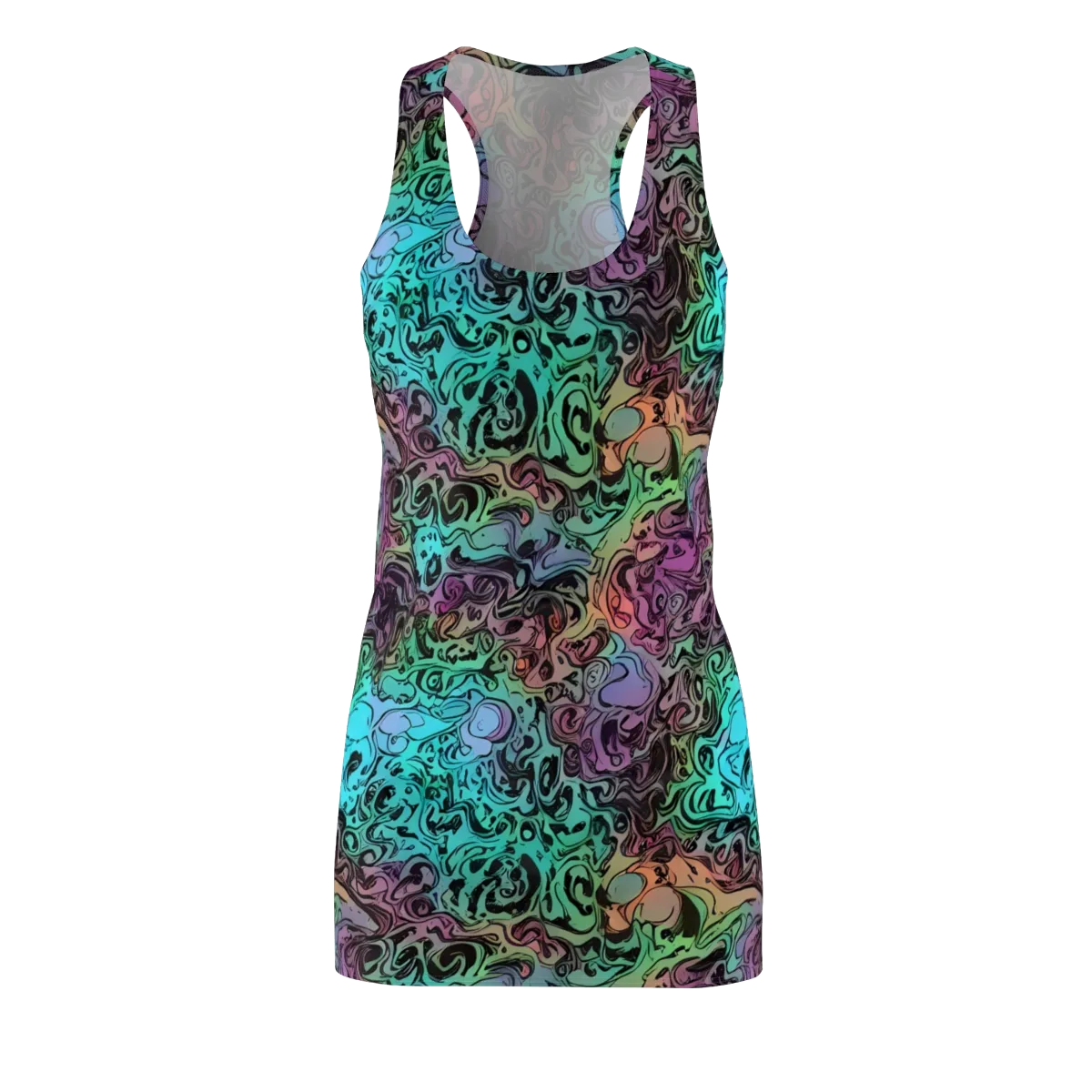 Aqua Maelstrom on Racerback Dress — Front