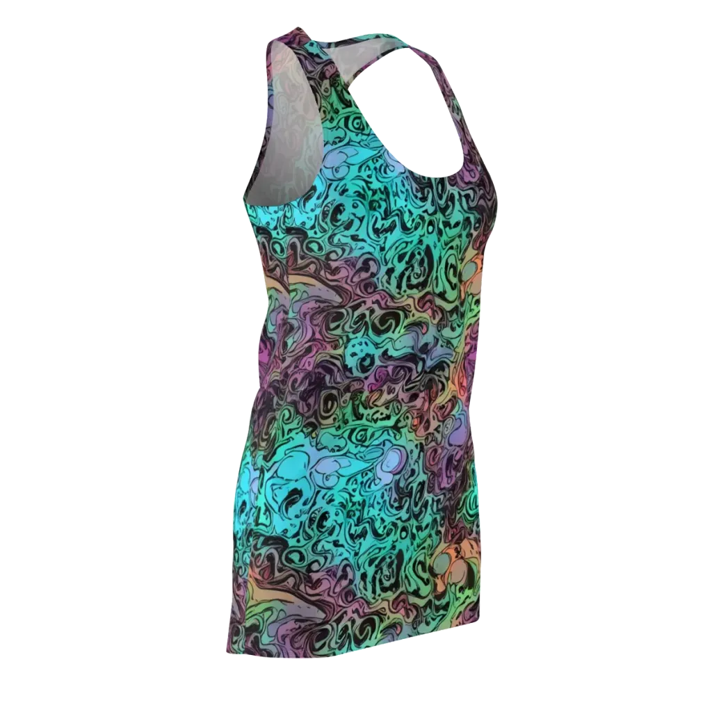 Aqua Maelstrom on Racerback Dress — Front Side