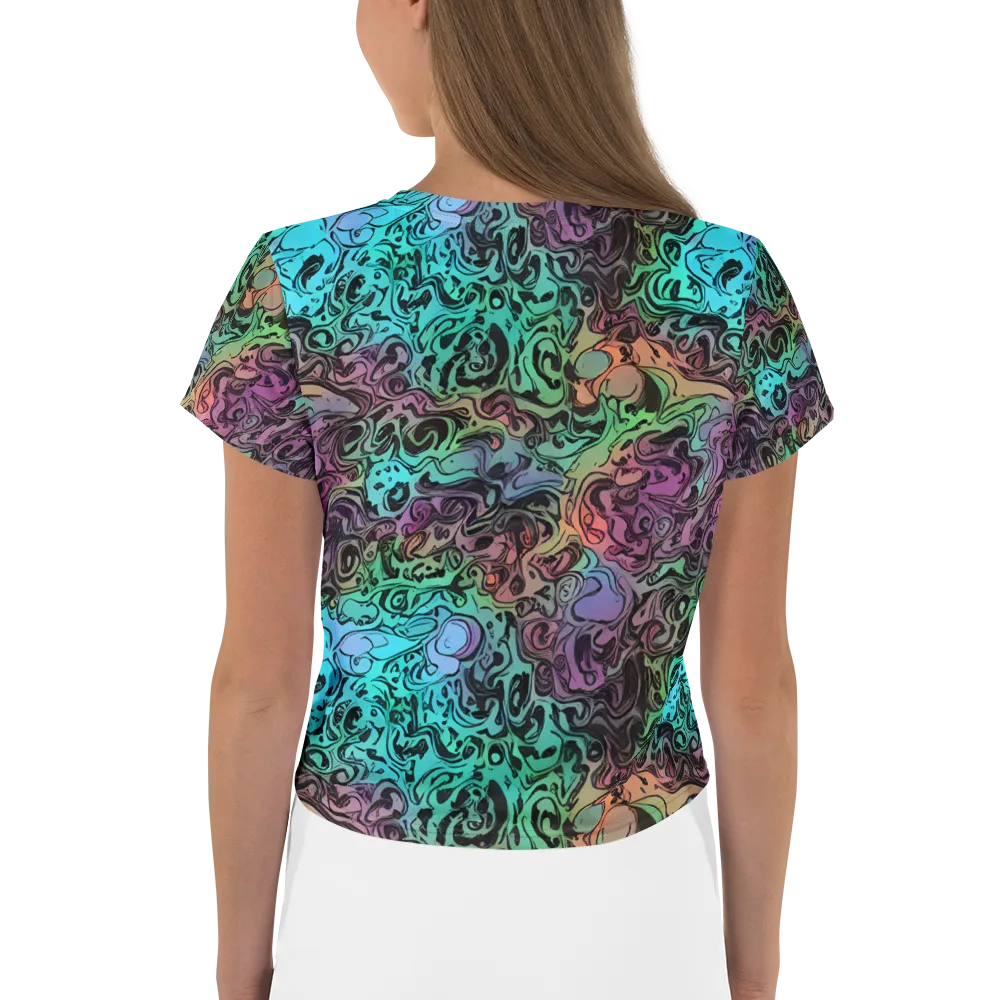 Aqua Maelstrom on Crop Tee — Back