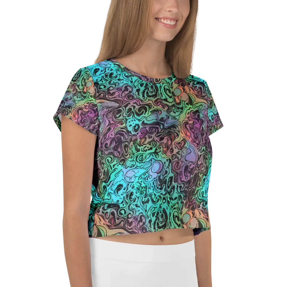 Aqua Maelstrom on Crop Tee — Right