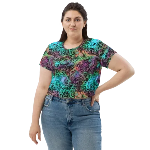 Aqua Maelstrom on a Crop Tee