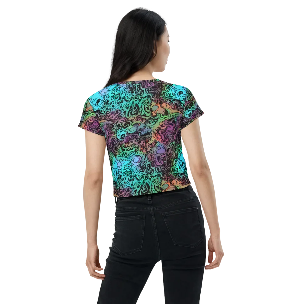 Aqua Maelstrom on Crop Tee — Back