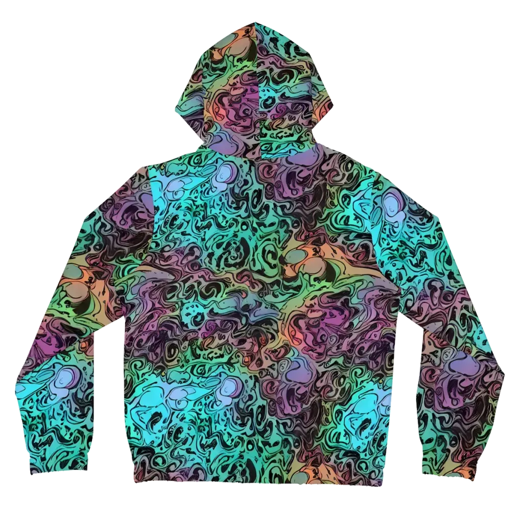 Aqua Maelstrom on Women's Full-Zip Hoodie — Back