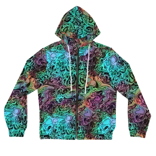 Aqua Maelstrom on a Women's Full-Zip Hoodie