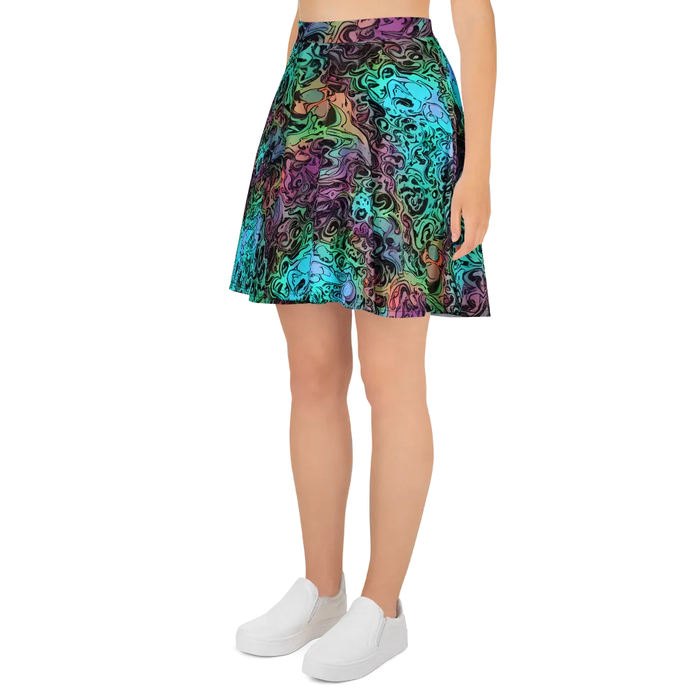 Aqua Maelstrom on Skater Skirt — Left