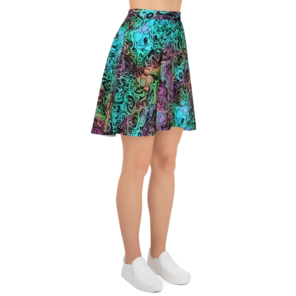 Aqua Maelstrom on Skater Skirt — Right