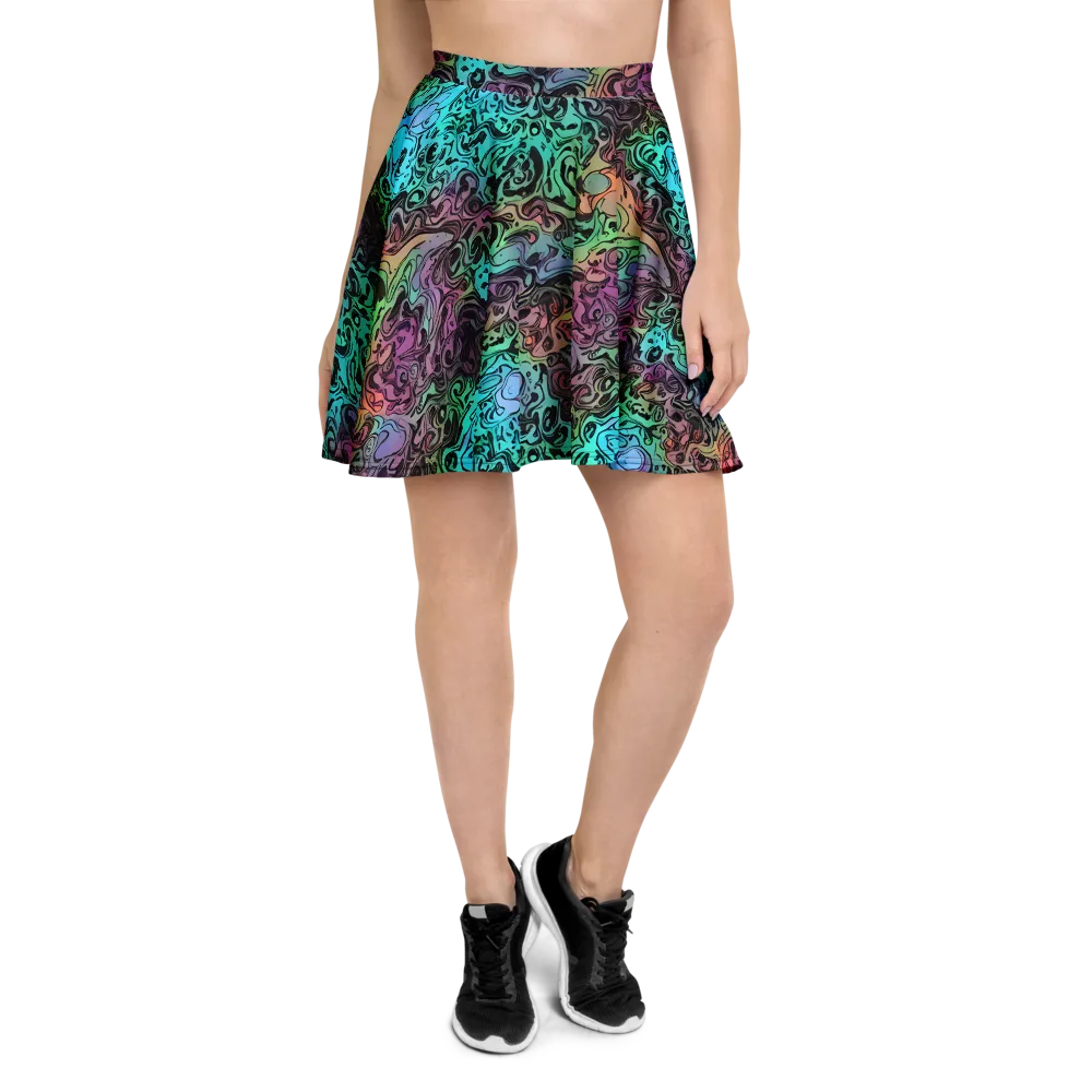 Aqua Maelstrom on Skater Skirt — Front