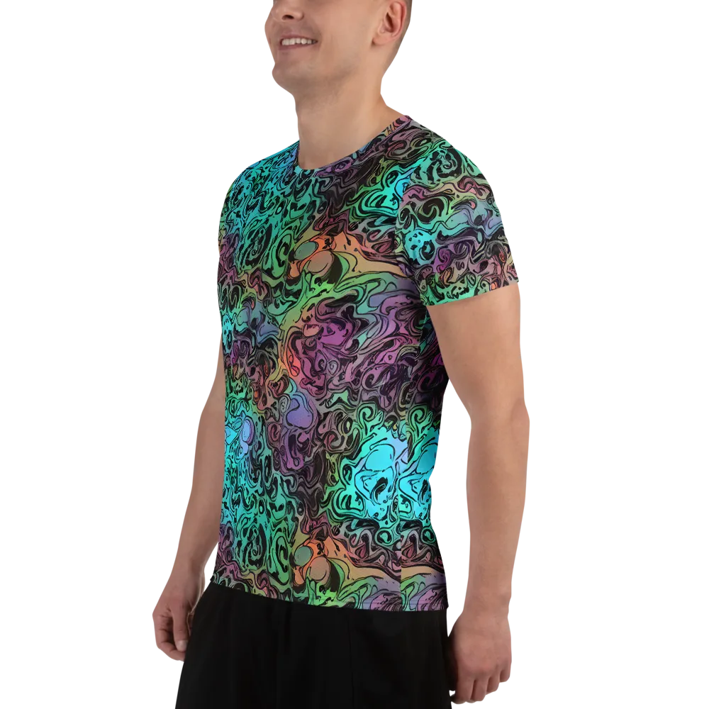 Aqua Maelstrom on Men's Athletic T-Shirt — Left