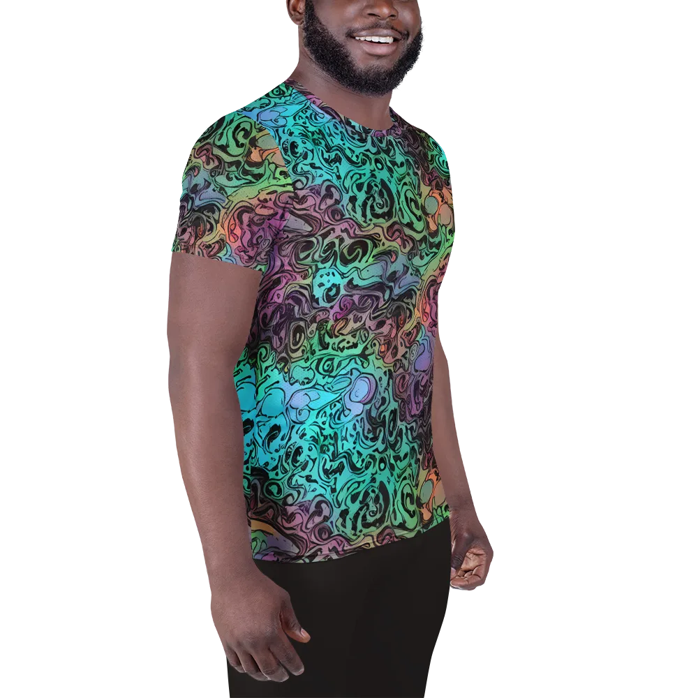Aqua Maelstrom on Men's Athletic T-Shirt — Right