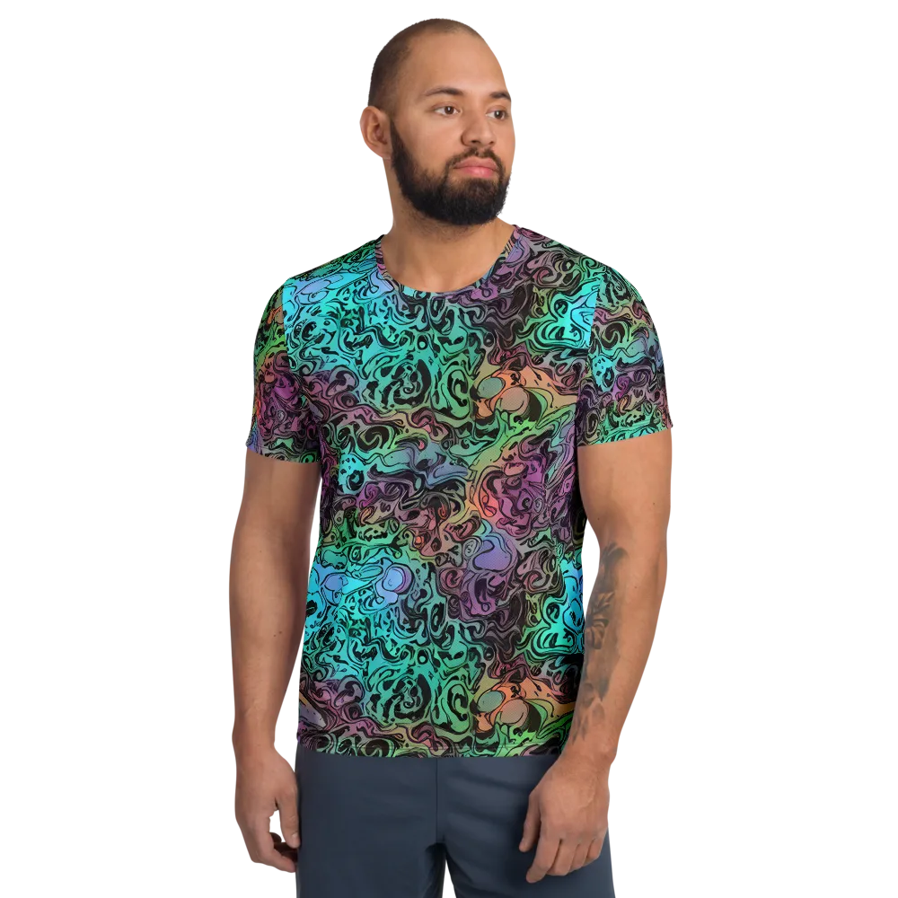 Aqua Maelstrom on Men's Athletic T-Shirt — Front
