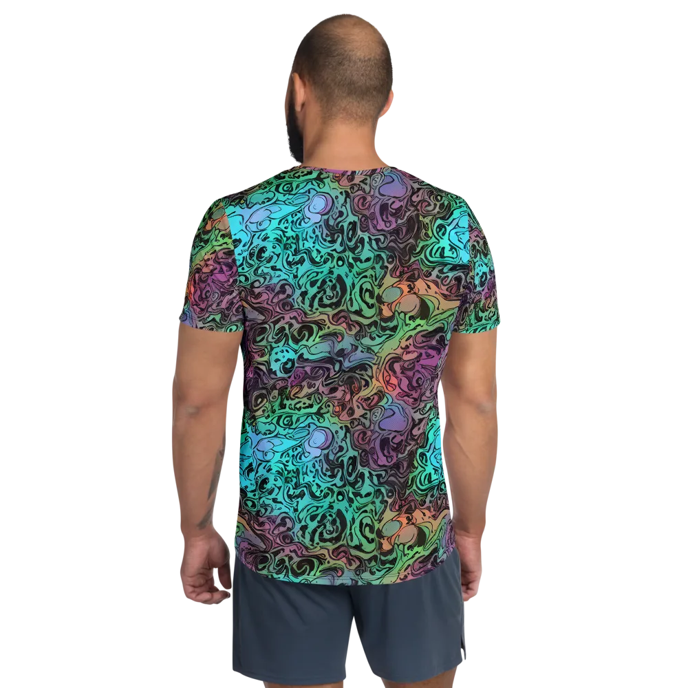 Aqua Maelstrom on Men's Athletic T-Shirt — Back