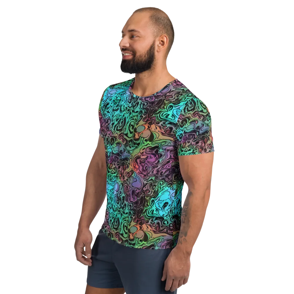 Aqua Maelstrom on Men's Athletic T-Shirt — Left