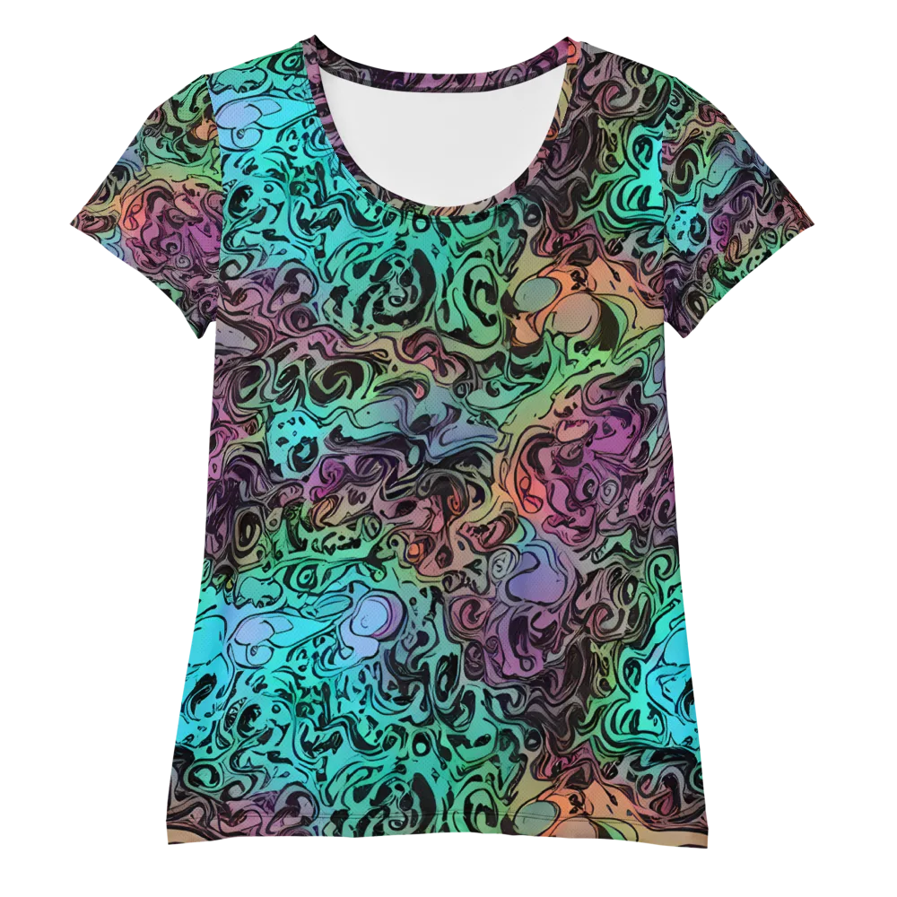 Aqua Maelstrom on Women's Athletic T-Shirt — Front