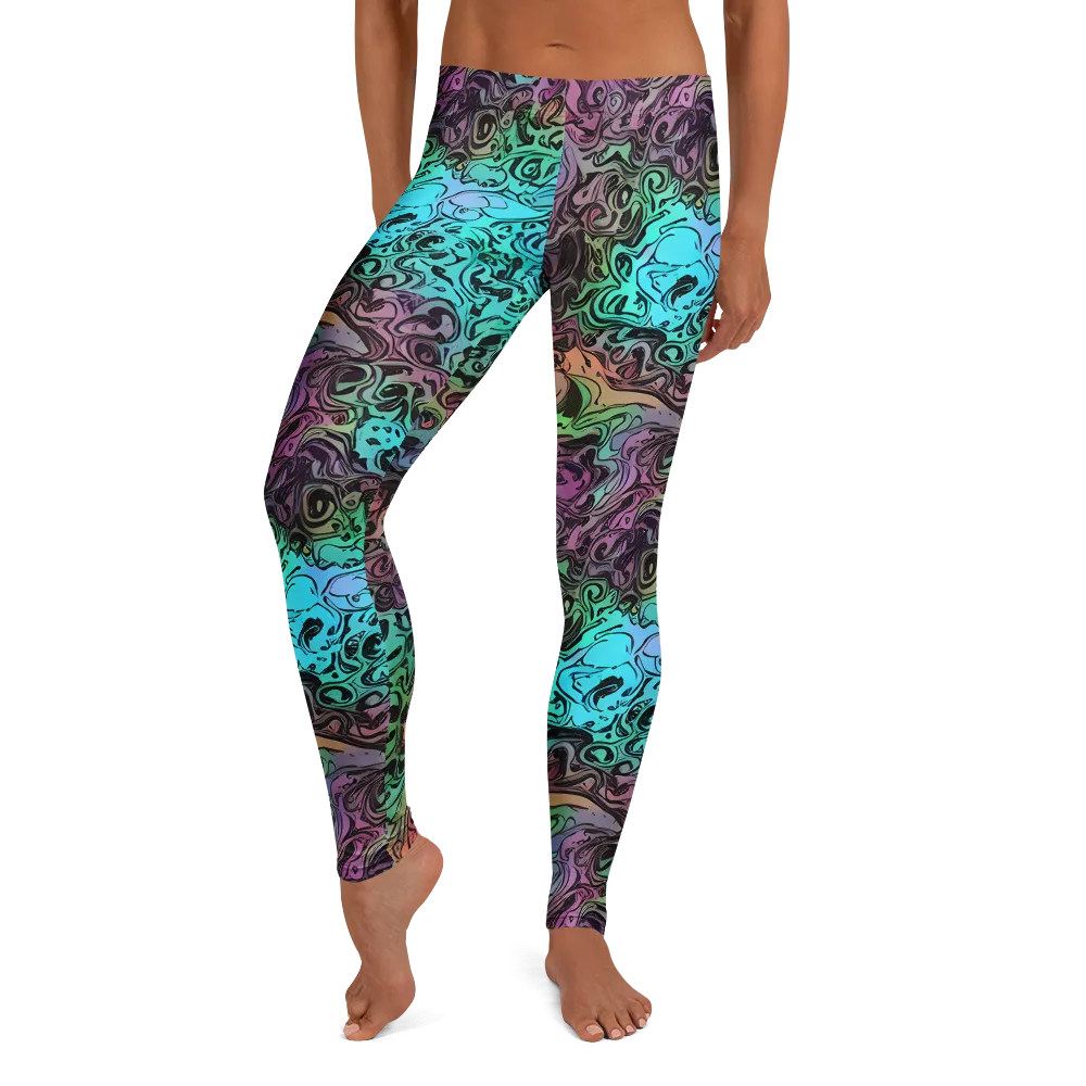 Aqua Maelstrom on Leggings — Front