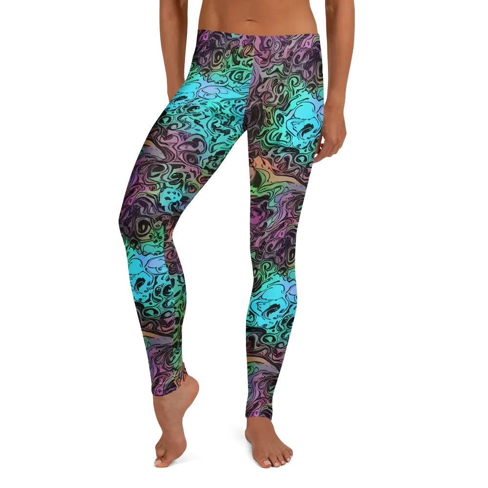 Aqua Maelstrom on Leggings — Front