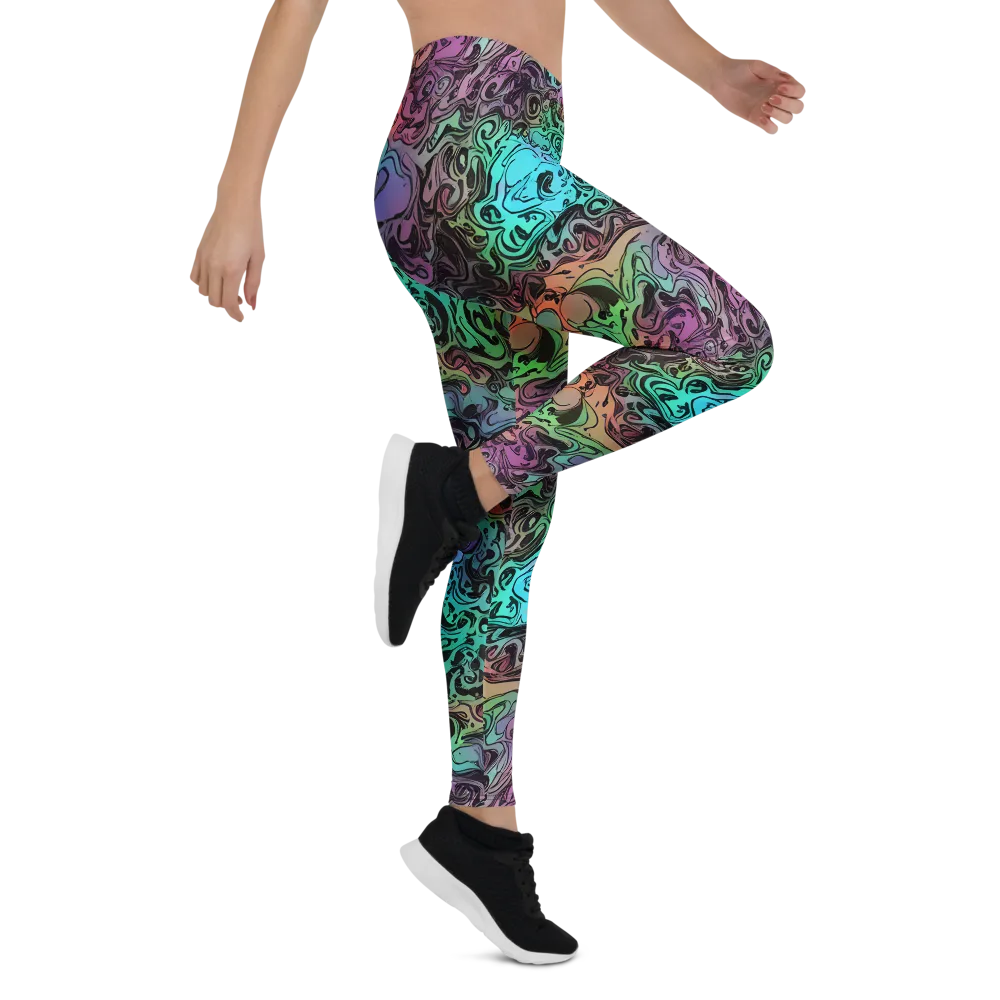 Aqua Maelstrom on Leggings — Right