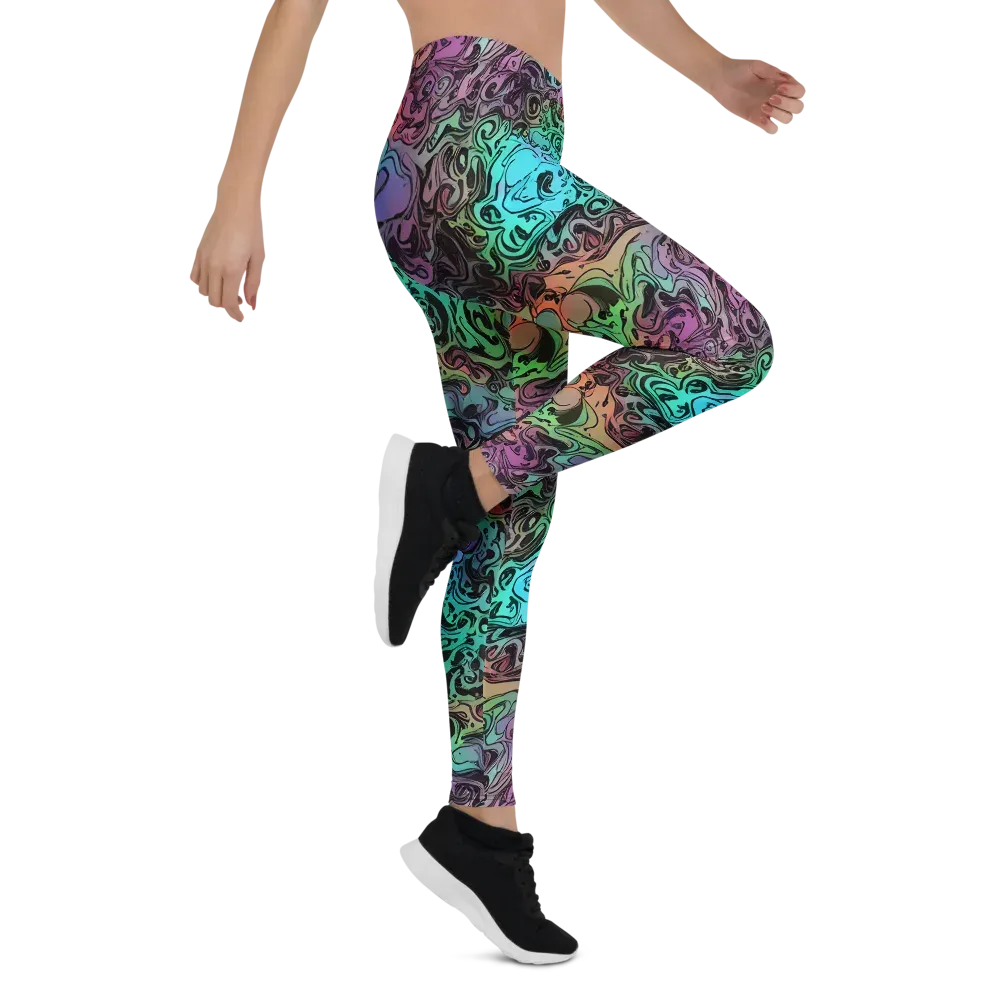 Aqua Maelstrom on Leggings — Right