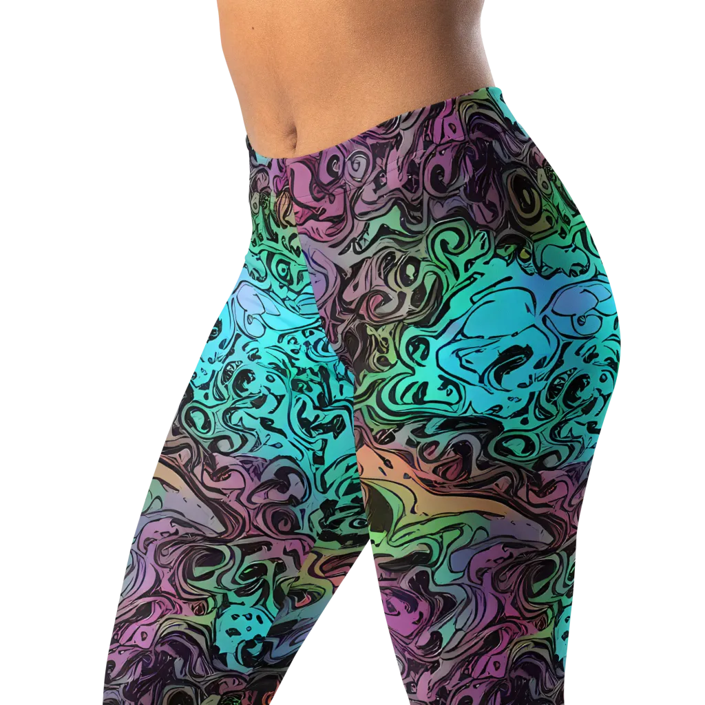 Aqua Maelstrom on Leggings — Left Front