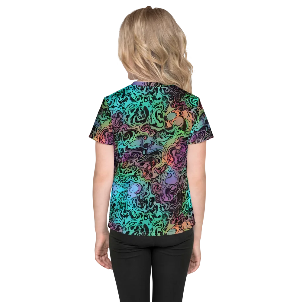 Aqua Maelstrom on Kids Crew Neck T-Shirt — Back