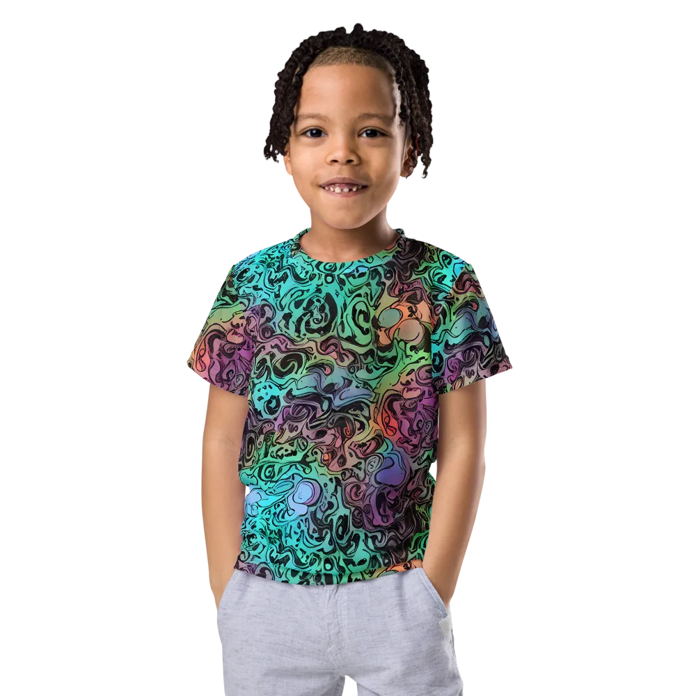 Aqua Maelstrom on Kids Crew Neck T-Shirt — Front